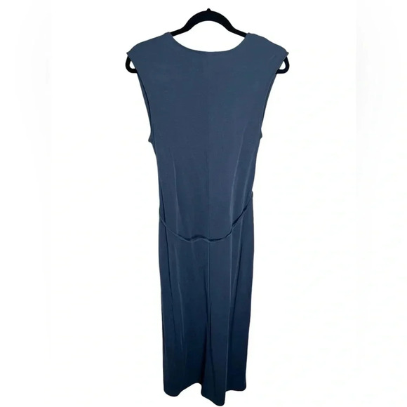 A New Day A.N.D. EUC Faux Blue Wrap Dress Tulip Hem Medium - Picture 5 of 5